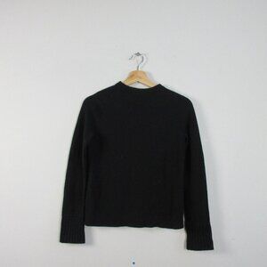 Club Monaco Merino Wool Crewneck Sweater Women S Black Pullover Knit Luxury 248